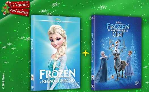 Frozen, Il regno di ghiaccio + Frozen, Le avventure di Olaf dvd in edicola  